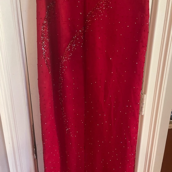 Riva’s Designs Red Beaded formfitting formal dress - Picture 5 of 11
